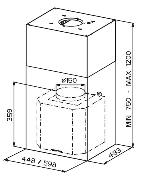 Настенная вытяжка Faber Cubia Isola EG8 X A45 Active купить в Москве
