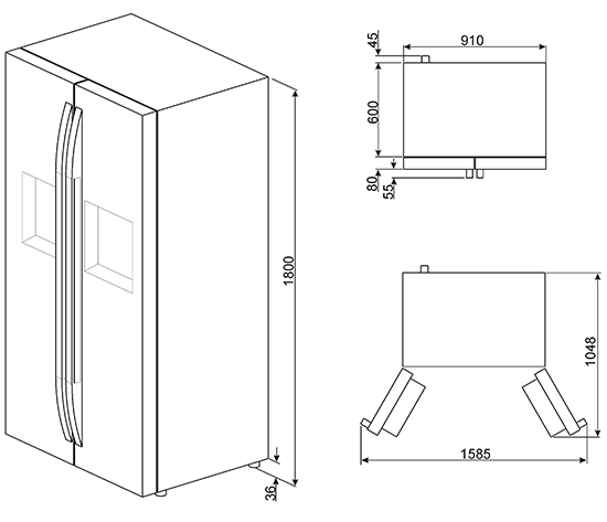 Холодильник Smeg SBS63XE купить в Москве