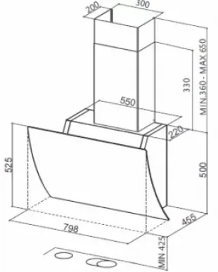 Вытяжка Faber VERSUS BK A80 купить в Москве
