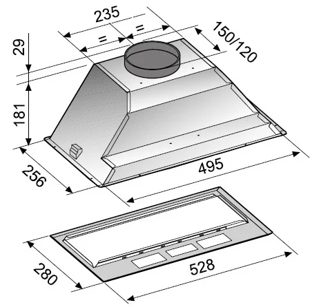 Встраиваемая вытяжка Korting KHI 6410 X купить в Москве
