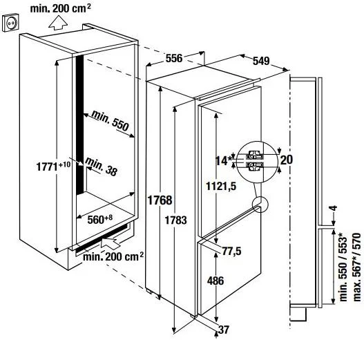 Встраиваемый холодильник Kuppersbusch FKGF 8800.1 купить в Москве