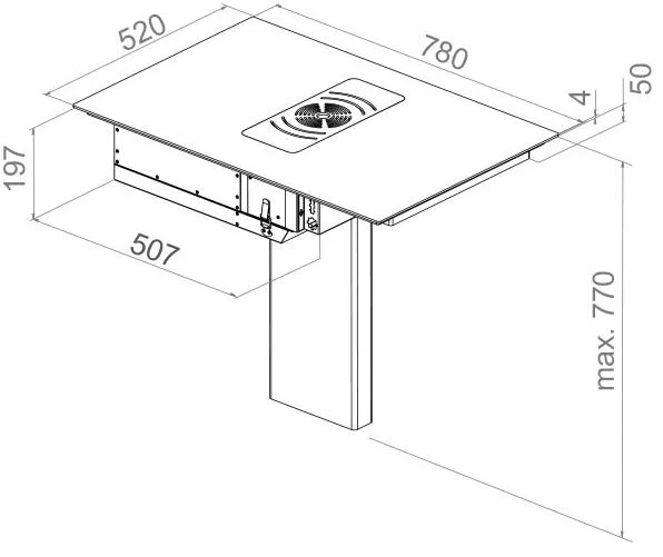 Варочная панель с вытяжкой Pando E-390/78 V.1130 ECO PLUS купить в Москве с доставкой
