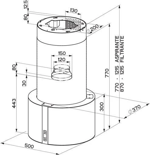 Настенная вытяжка Faber Cassiopea Isola EG10 X/V A50 купить в Москве
