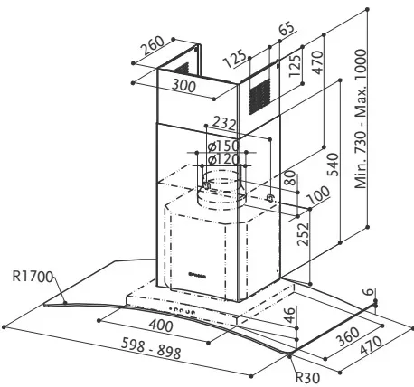 Вытяжка Faber RAY X/V A90 купить в Москве
