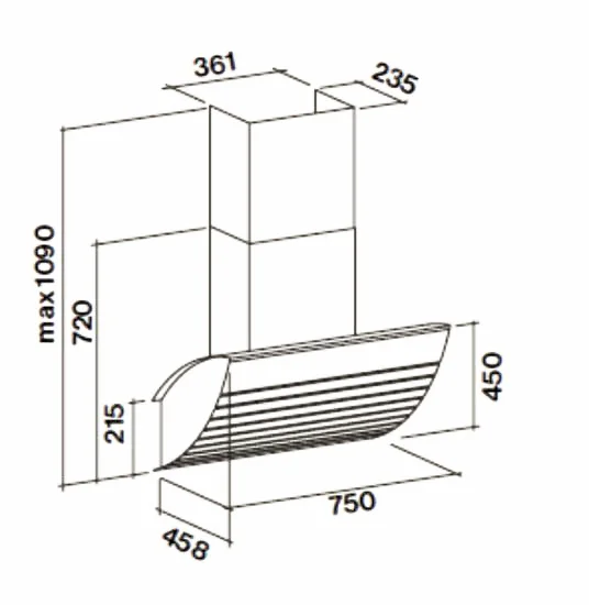 Вытяжка Falmec Shark 75 White купить в Москве
