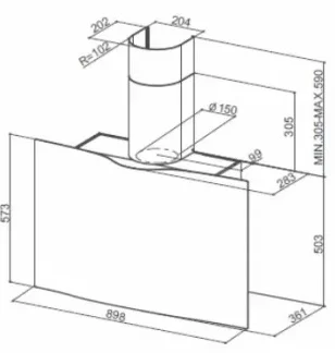 Вытяжка Faber VEIL WH CORIAN A90 купить в Москве
