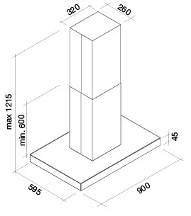 Вытяжка Falmec Luce 90 Glass White island купить в Москве
