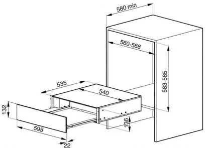 Встраиваемый подогреватель Smeg CT15A купить в Москве
