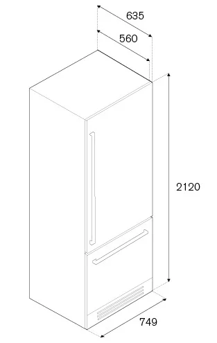 Встраиваемый холодильник Bertazzoni REF75PIXL купить в Москве