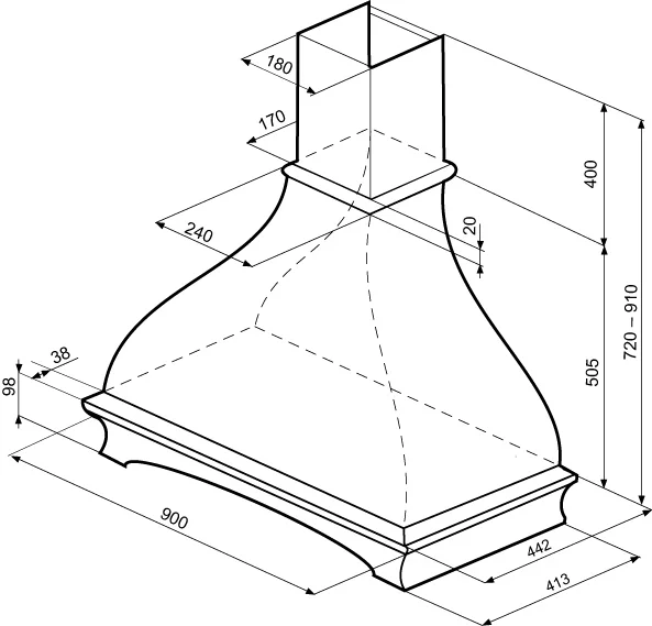 Вытяжка KRONA ADELIA CPB 900 золотой структурный купить в Москве
