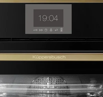 Компактный духовой шкаф с микроволнами Kuppersbusch CBM 6550.0 S4 Gold купить в Москве
