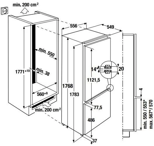 Встраиваемый холодильник Kuppersbusch FKGF 8800.1i купить в Москве
