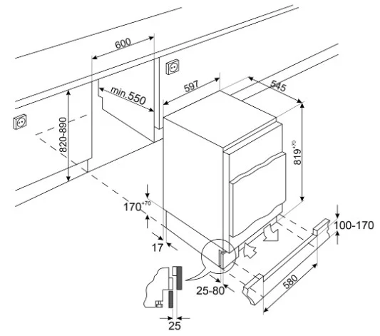 Встраиваемая морозильная камера Smeg U8F082DF1 купить в Москве