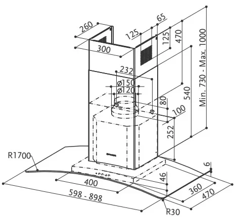 Вытяжка Faber RAY X/V A60 купить в Москве
