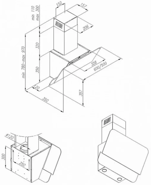 Кухонная вытяжка MAUNFELD London 60 слоновая кость купить в Москве
