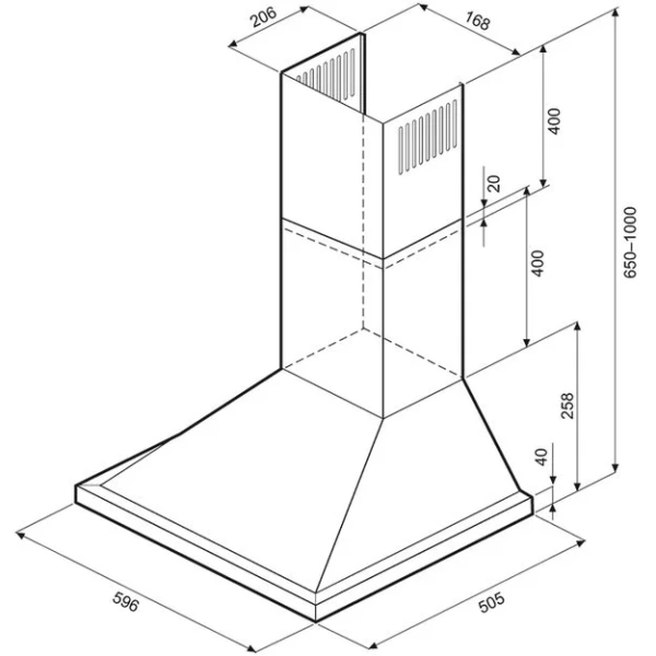 Вытяжка KRONA BELLA 600 BLACK RETRO PB купить в Москве
