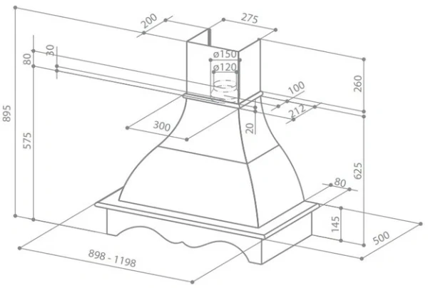 Вытяжка Faber WEST 120 WH SC H-EP корпус белый купить в Москве
