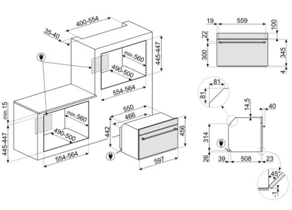 Встраиваемая микроволновая печь Smeg SF4800MPO купить в Москве
