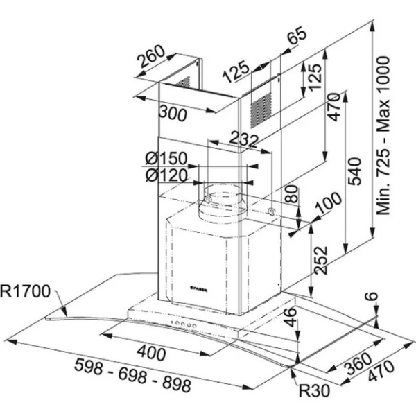 Вытяжка Franke FAR 625 XS купить в Москве
