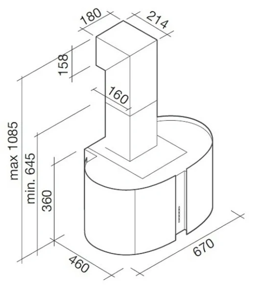 Вытяжка Falmec Mirabilia 67 New York Vetro (800) ECP купить в Москве
