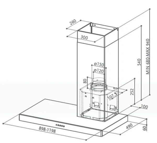 Вытяжка Faber Stilo SX/SP A120, левая купить в Москве
