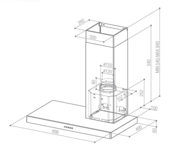 Вытяжка Faber Stilo SX/SP A90, левая купить в Москве
