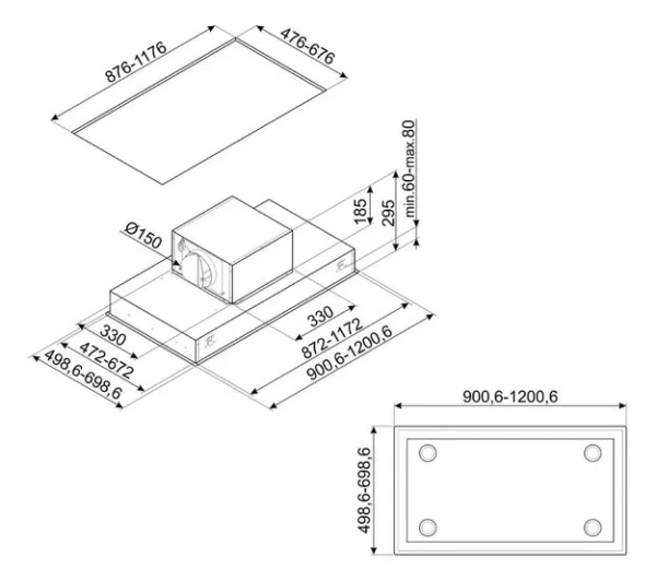Встраиваемая вытяжка Smeg KSCB120XE купить в Москве
