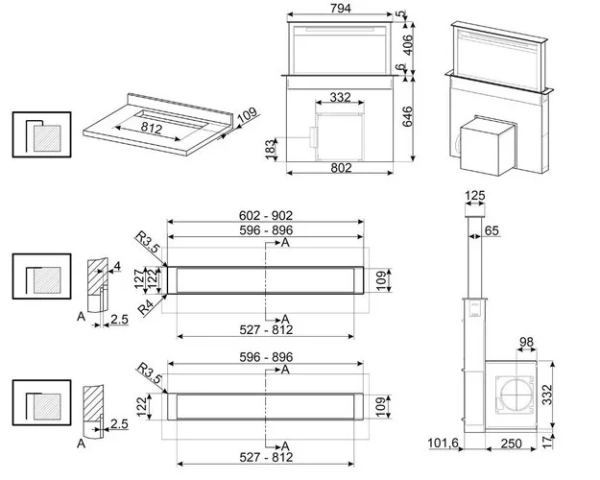 Встраиваемая вытяжка Smeg KDD90CNE купить в Москве
