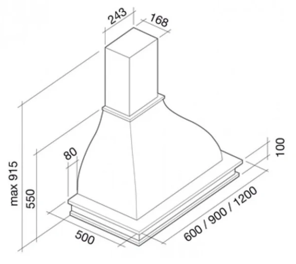 Вытяжка Falmec Iris Malizia 120 (600) S орех купить в Москве
