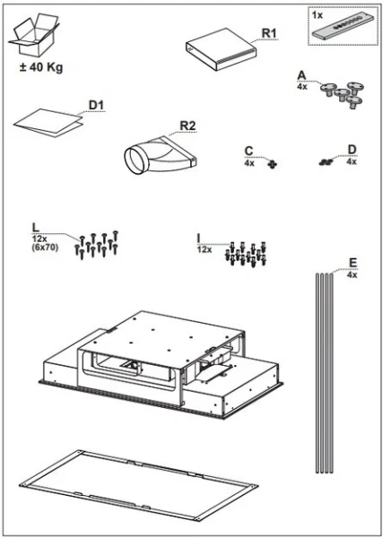 Встраиваемая в потолок вытяжка Faber INSIDE UP WH KL A90 купить в Москве
