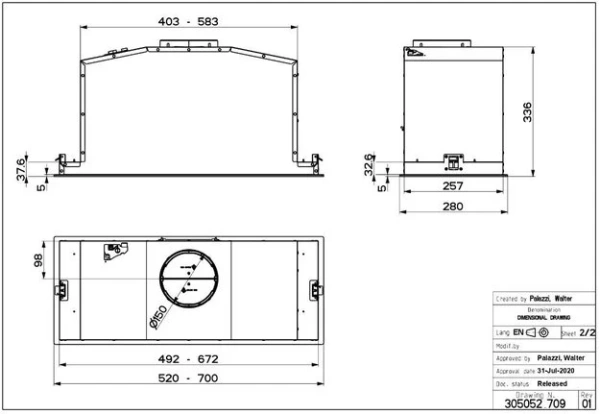 Встраиваемая вытяжка Faber BI-AIR KL A52 купить в Москве
