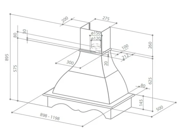 Вытяжка Faber WEST 90 корпус белый купить в Москве
