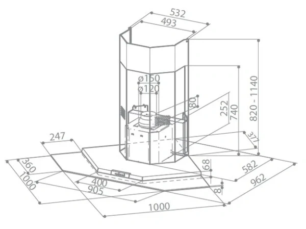 Вытяжка Faber Premio Angolo/SP EG8 X/V A100 купить в Москве
