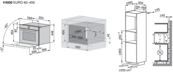 Встраиваемая микроволновая печь V-ZUG CombiMiwell V4000 45 CM4T-24025 (платиновое стекло) купить в Москве
