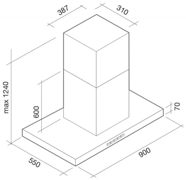 Вытяжка Falmec Lumina isola 90 ix (800) NRS ECP купить в Москве
