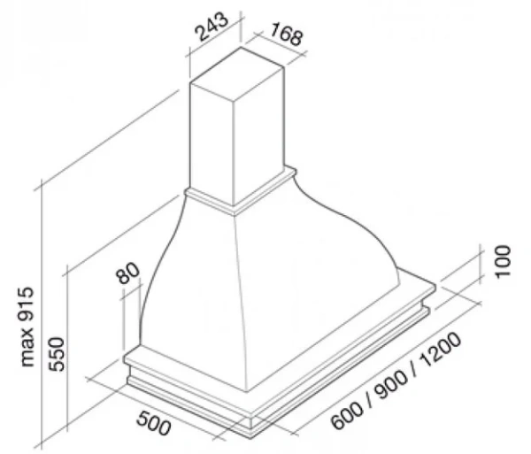 Вытяжка Falmec Iris Malizia 120 (600) S мореный дуб купить в Москве
