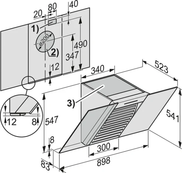 Вытяжка Miele DA 6096 W OBSW с витрины, новая (без коробки) купить в Москве
