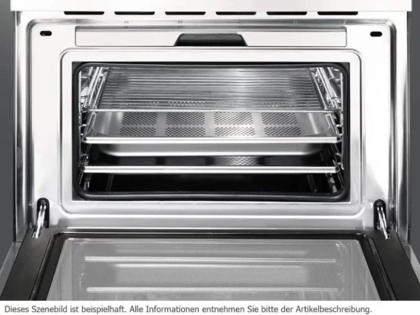 Компактный духовой шкаф с пароваркой Smeg SF4920VCB купить в Москве
