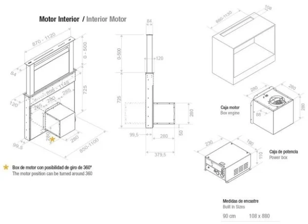 Встраиваемая в столешницу вытяжка Pando E-350/90 IX-CR NE 1350 INT/EXT купить в Москве
