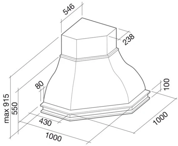 Вытяжка Falmec Iris Gardenia ANG (600) S вишня купить в Москве
