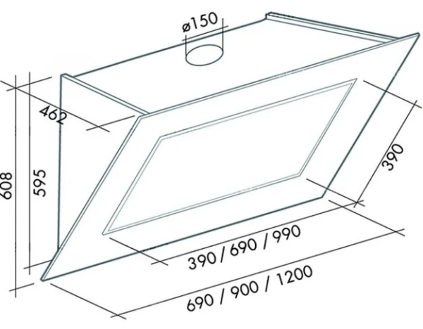 Вытяжка Falmec Quasar 120 Vetro (800) STEC white купить в Москве
