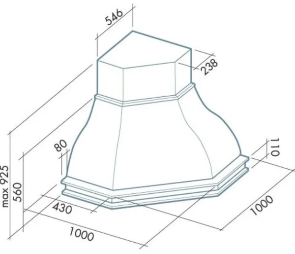 Вытяжка Falmec Iris Malizia ANG (600) S орех купить в Москве
