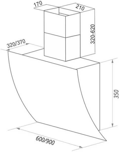 Кухонная вытяжка MAUNFELD Sky Star Push 60 черный купить в Москве
