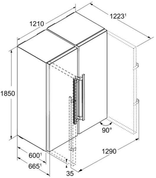 Холодильник Side-by-Side Liebherr SBS 7222 Comfort NoFrost купить в Москве