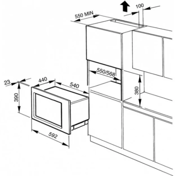 Микроволновая печь Smeg FME24X-2 купить в Москве
