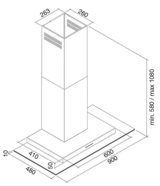 Вытяжка Falmec Exploit Top 90 Fasteel wall купить в Москве
