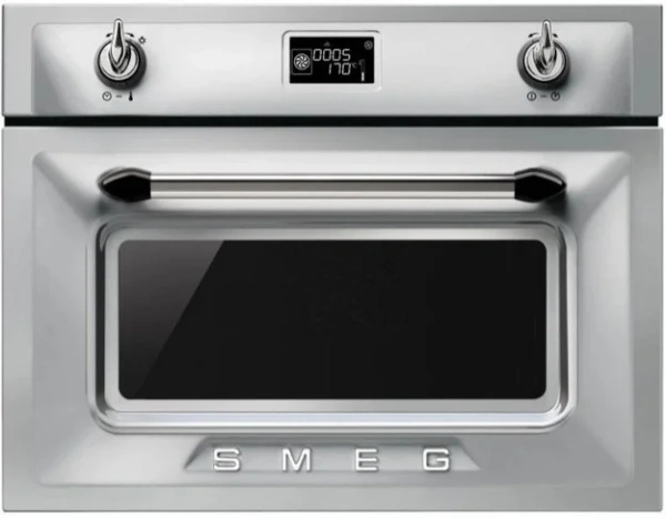 Компактный духовой шкаф с СВЧ Smeg SF4920MCX купить в Москве