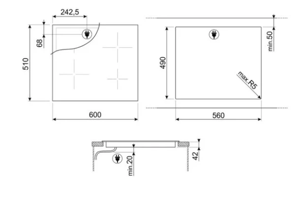 Варочная панель Smeg SE364ETD купить в Москве с доставкой

