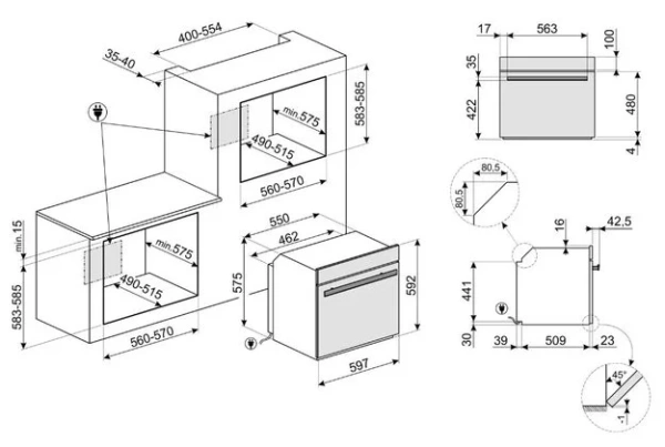 Духовой шкаф Smeg SFP6604WSPNR купить в Москве
