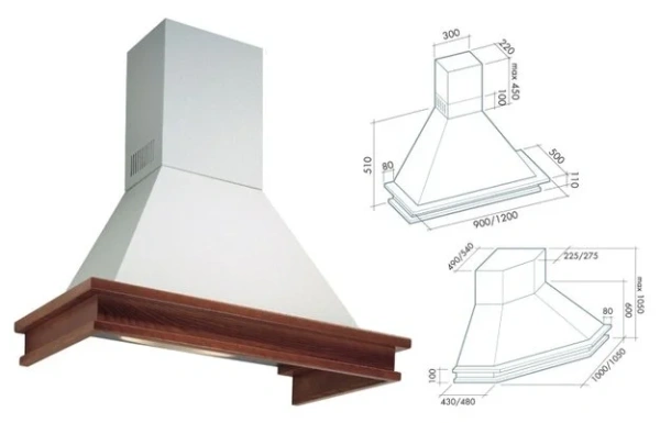 Вытяжка Falmec Tempo Antico 120 (600) S орех купить в Москве
